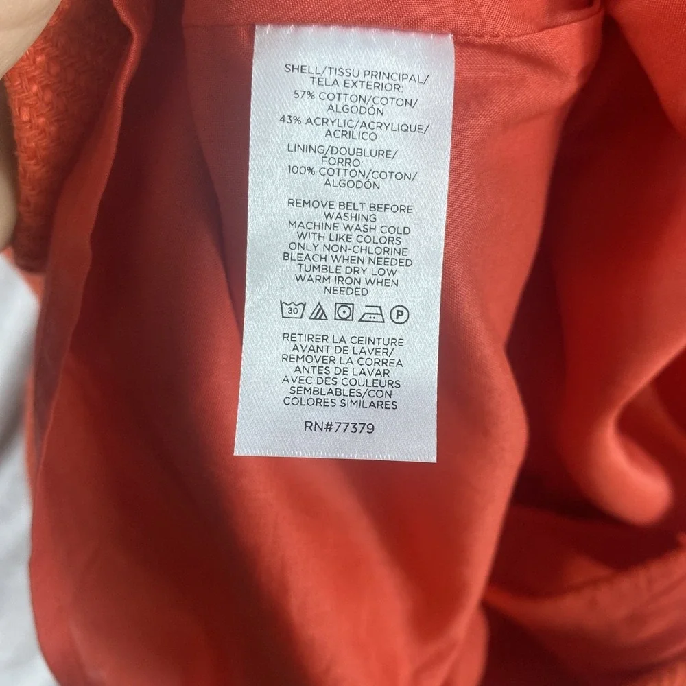 NWT Ann Taylor Knit Dress Women Sz 6 Petite Orange Belt Knee Length Office Work - Picture 8 of 15